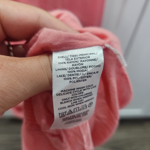 Loft Tiered Flutter Sleeve Midi Dress Pink size XS - Picture 8 of 10